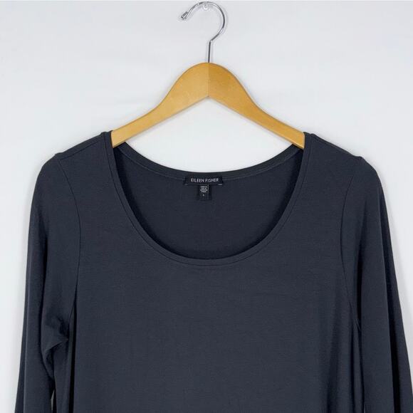 Eileen Fisher Women's Swing Stretch Knit Dress Large Charcoal Gray - Picture 3 of 13